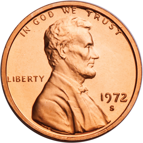 1972 S Proof Lincoln Memorial Cent