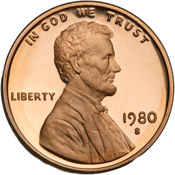 1980 S Proof Lincoln Memorial Cent