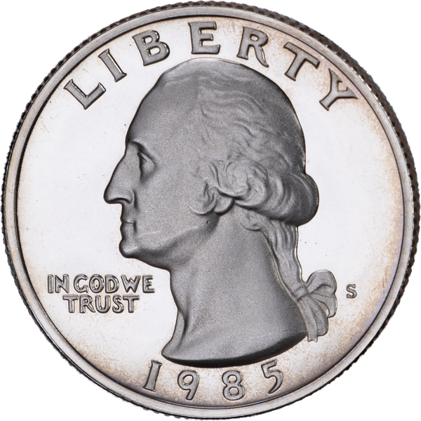 1985 S. Proof Washington Quarter Dollar