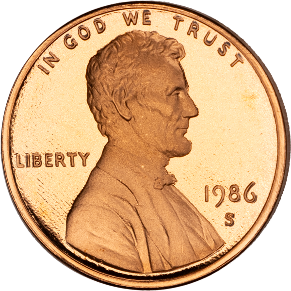 1986 S Proof Lincoln Memorial Cent