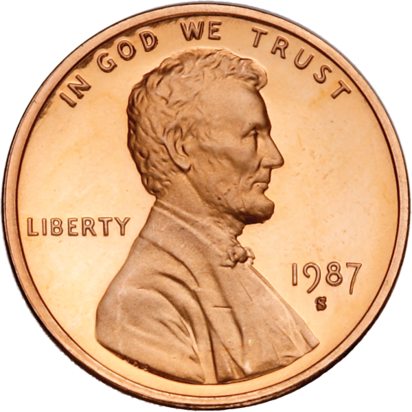 1987 S Proof Lincoln Memorial Cent