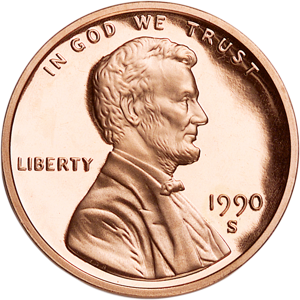 1990 S Proof Lincoln Memorial Cent