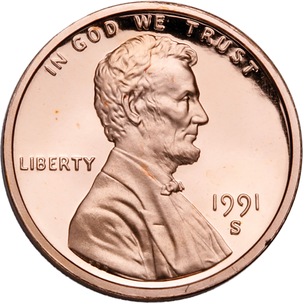 1991 S Proof Lincoln Memorial Cent