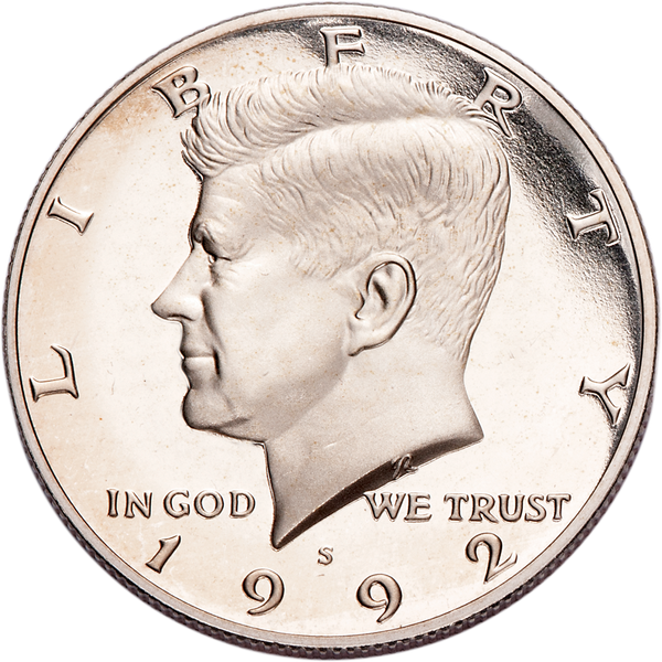 1992 silver 1/2 dollar Kennedy