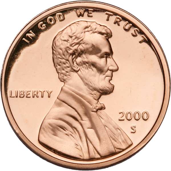 2000 S Proof Lincoln Memorial Cent