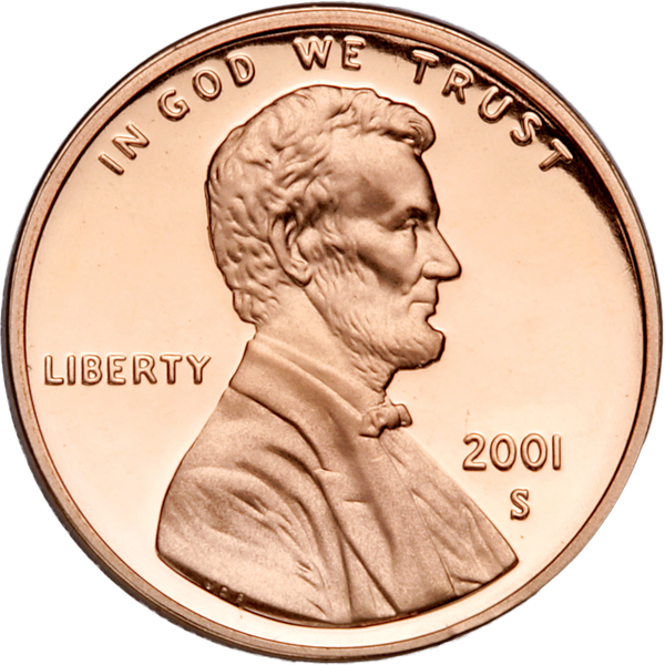 2001 S Proof Lincoln Memorial Cent