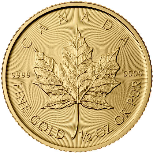1/2 oz Canadian Gold Maple Leaf Coin (BU) random year