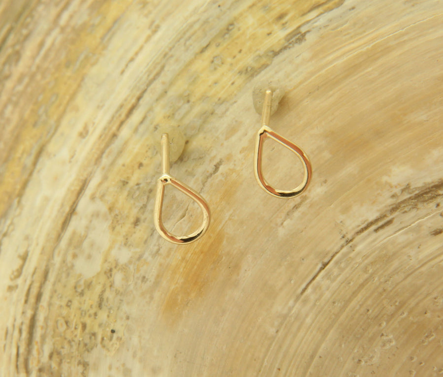 Solid 14k Gold Teardrop Minimalist Earrings