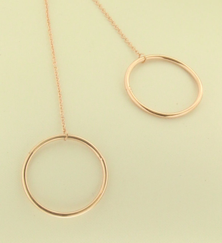 Solid 14k Gold Adjustable Circle Threader Earrings