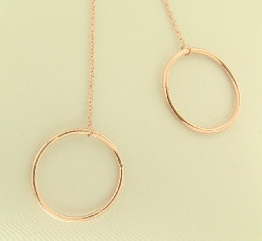 Solid 14k Gold Adjustable Circle Threader Earrings