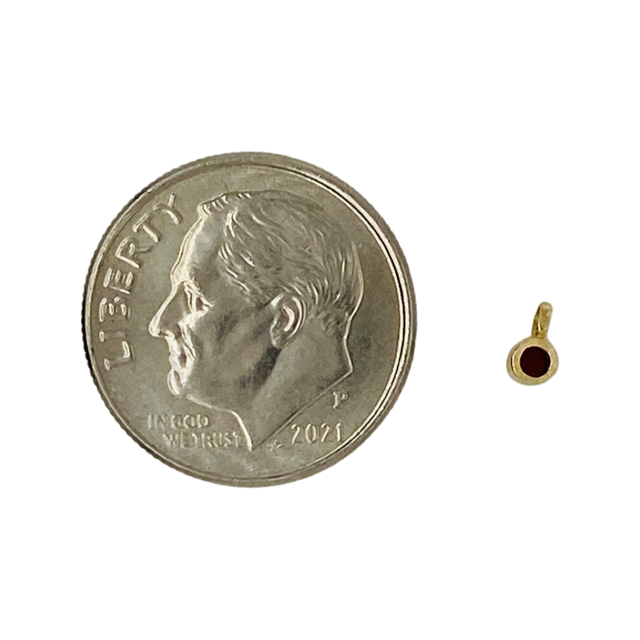 14kt Gold .03pt Genuine Gemstone Micro Charm