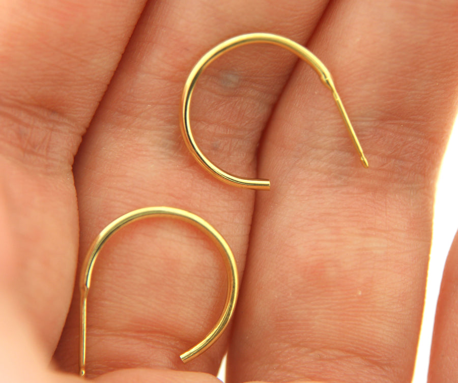 Solid 14k Yellow Gold Hoop Earrings