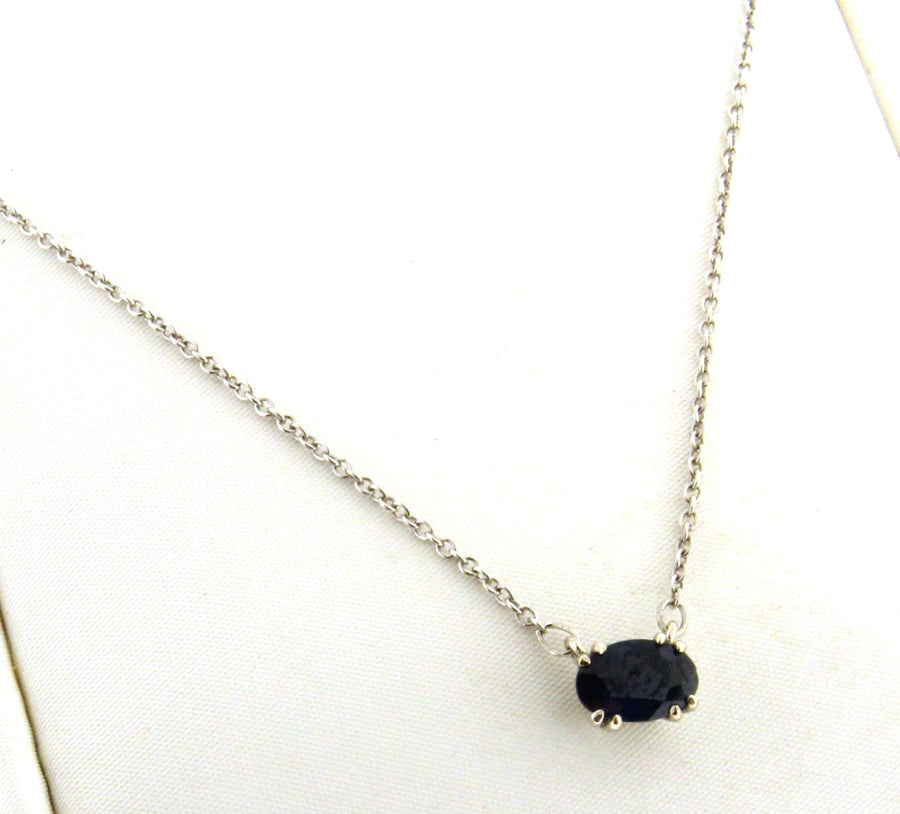 Solid 14kt Gold .75ct Natural Sapphire Necklace