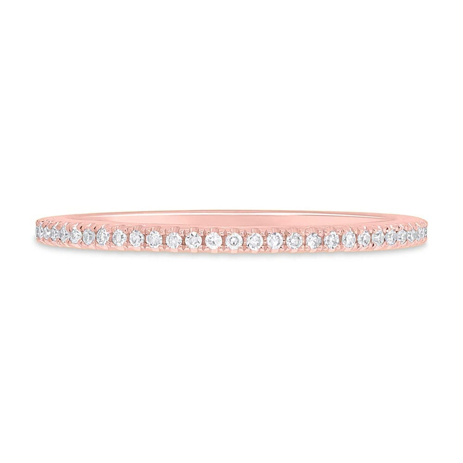 Solid 14kt Rose Gold 1.5mm Handmade Diamond Eternity Band