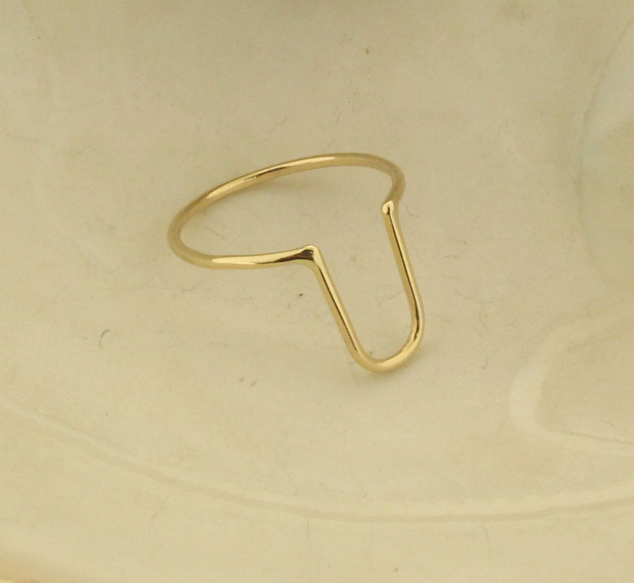 U Turn Solid 14kt Yellow Gold Ring