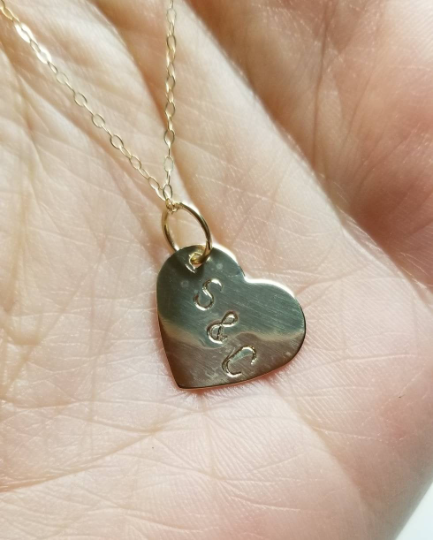 Solid 14kt Personalized Valentine Necklace