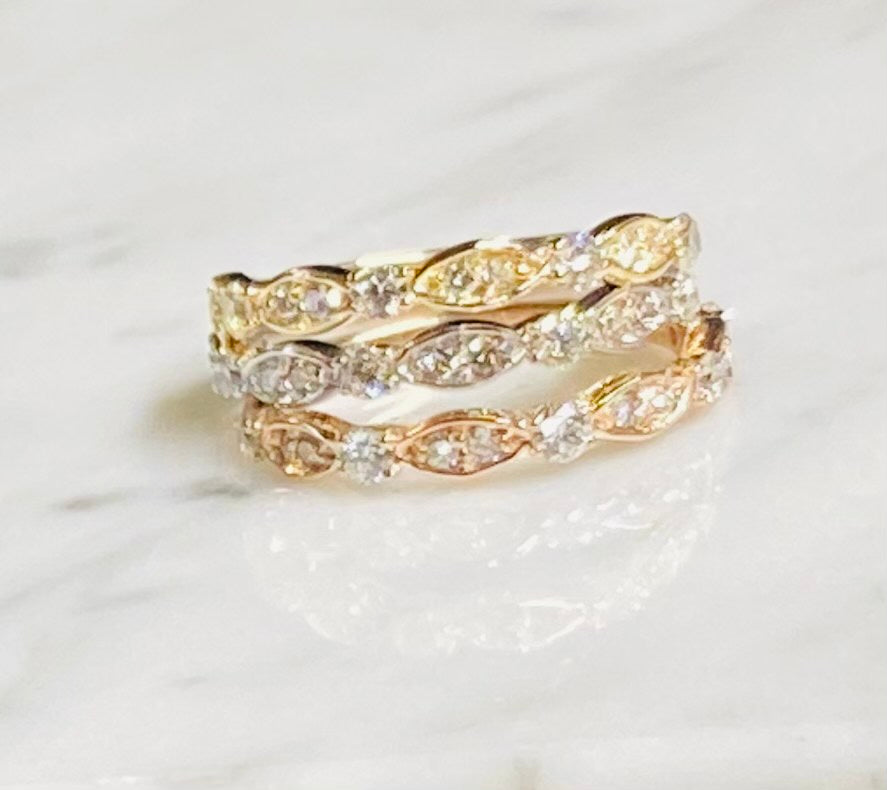 Solid 14kt Gold Handmade .37ctw Round Diamond Half Eternity Band