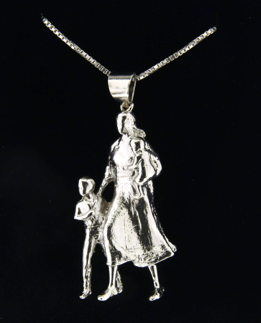 Gloucester Fisherman's Wife Statue Sterling Silver Charm and Necklace