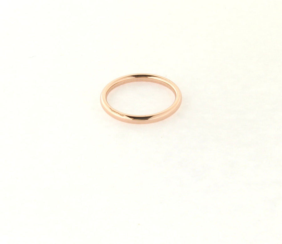 Solid 14kt Rose Gold 1.2mm Handmade Wedding Band