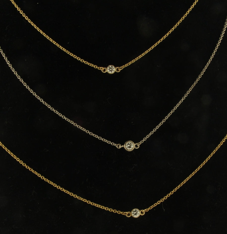 14kt Yellow Gold Bezel Set .50ct Diamond Solitaire Necklace