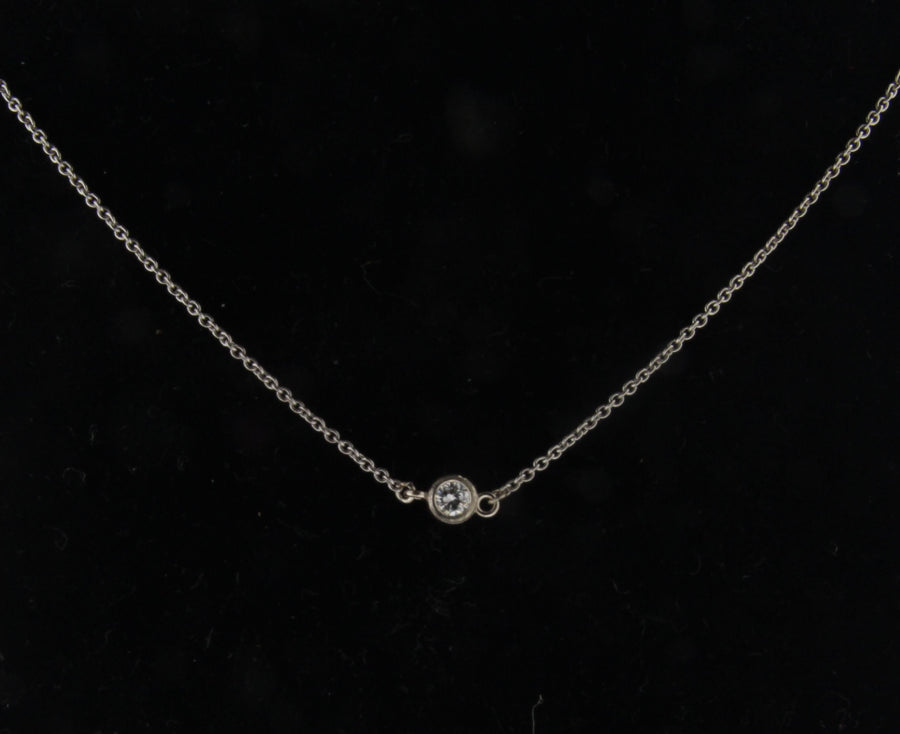 14kt Yellow Gold Bezel Set .50ct Diamond Solitaire Necklace