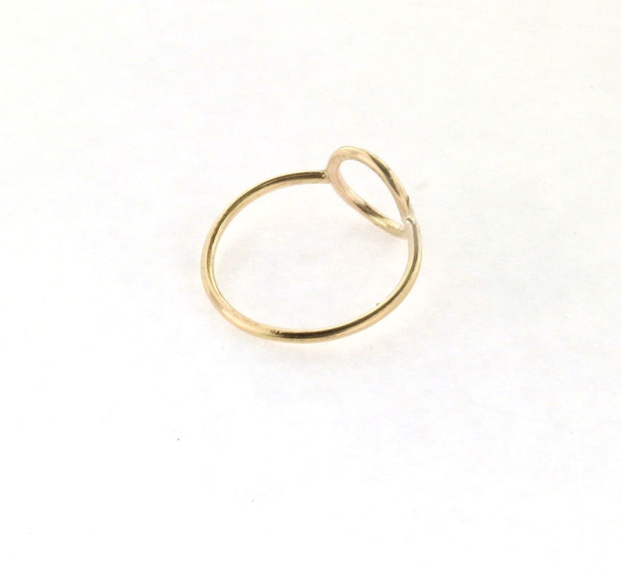 Solid 14kt Rose Gold Open Circle Ring