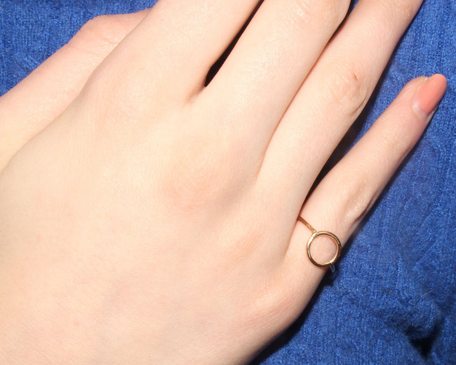 Solid 14kt Rose Gold Open Circle Ring