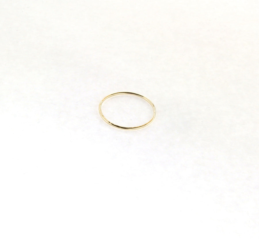 Solid 18kt Yellow Gold 1.2mm Hammered Handmade Wedding Band