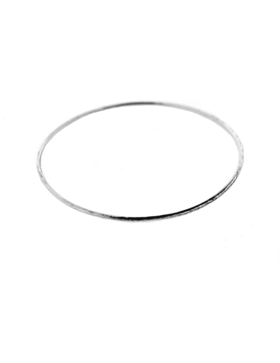 Solid 14kt White Gold 1.3mm Hammered Handmade Bangle