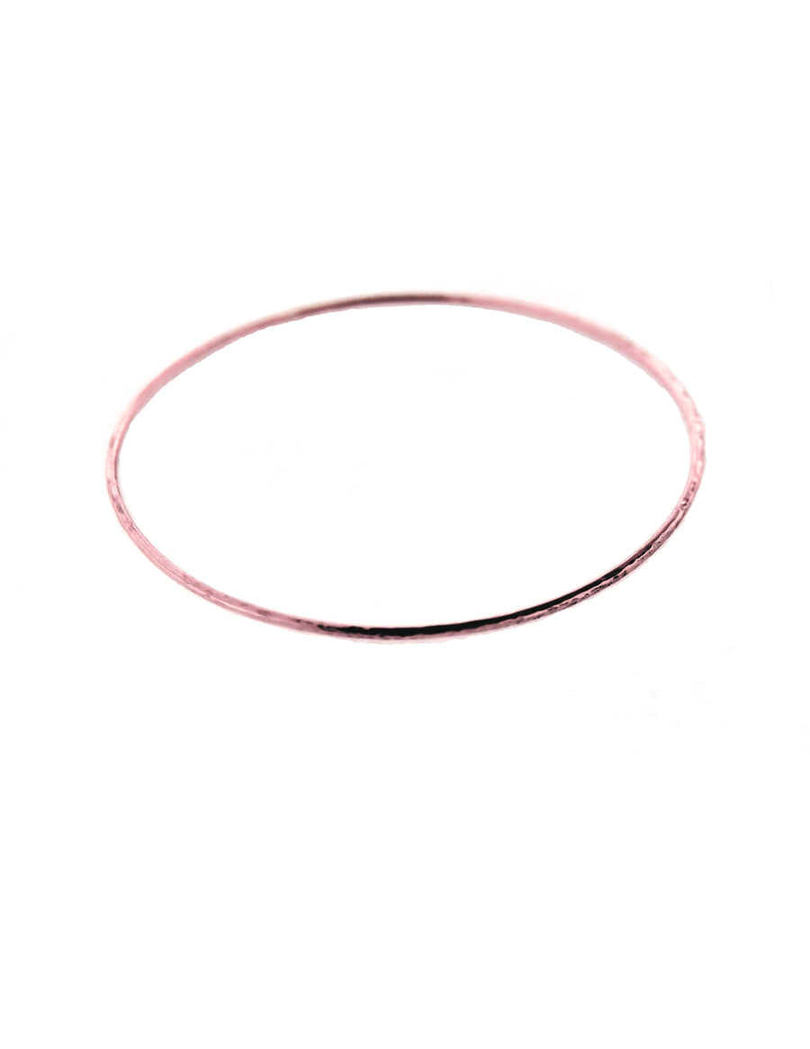 Solid 14kt Rose Gold 1.3mm Hammered Handmade Bangle