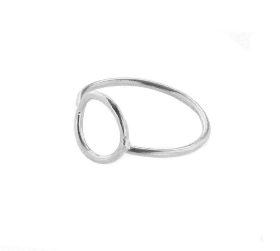 Solid 14kt White Gold Minimalist Open Circle Ring