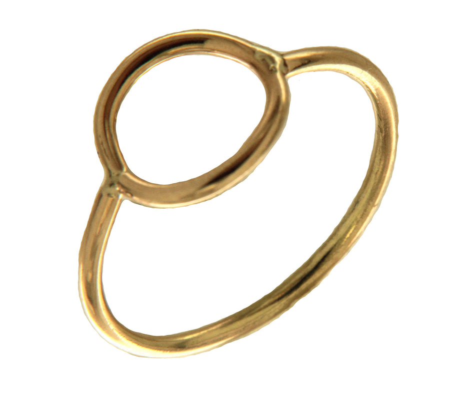 Solid 14kt Yellow Gold Open Circle Ring