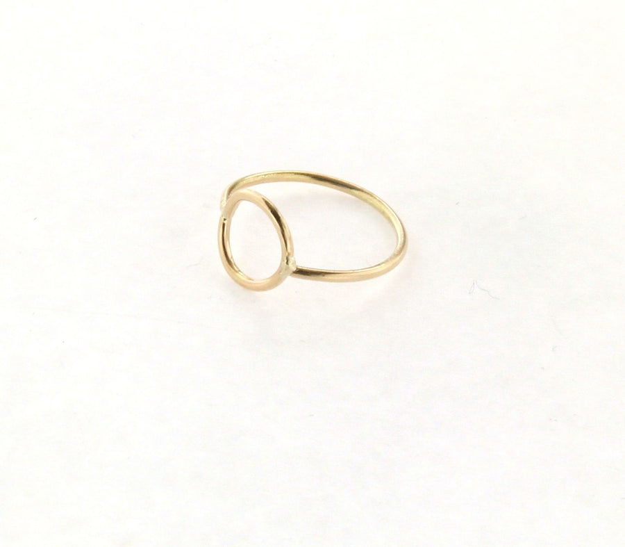 Solid 14kt Yellow Gold Open Circle Ring