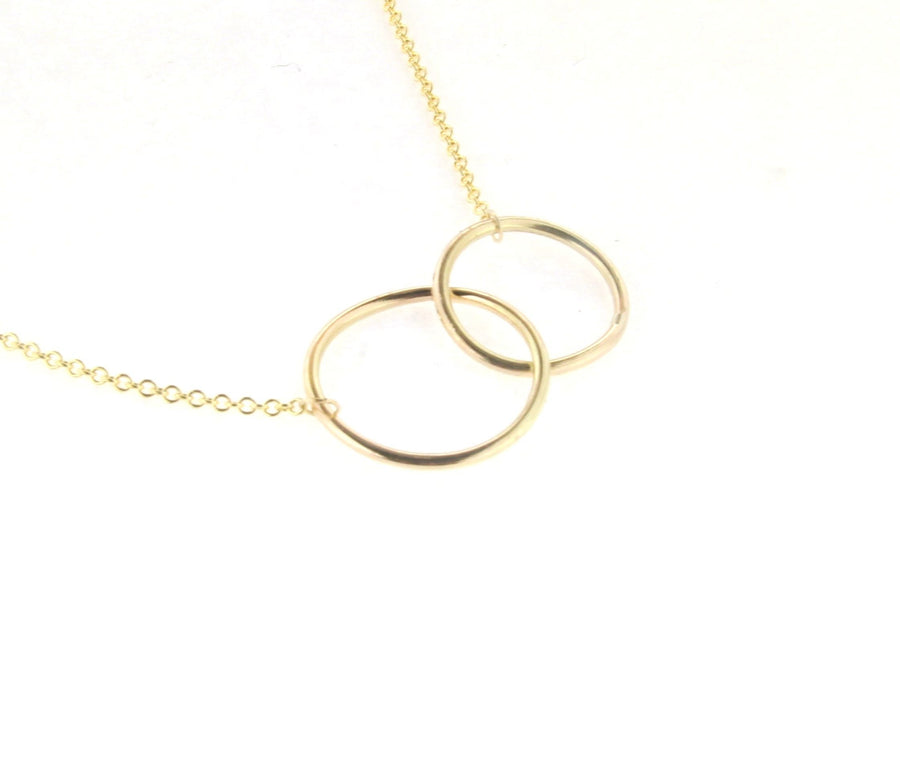 14kt Rose Gold Intertwining Two Circle Necklace