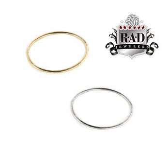 Set of Two Solid Bands 1.2mm Platinum & 1.2mm 14kt Gold