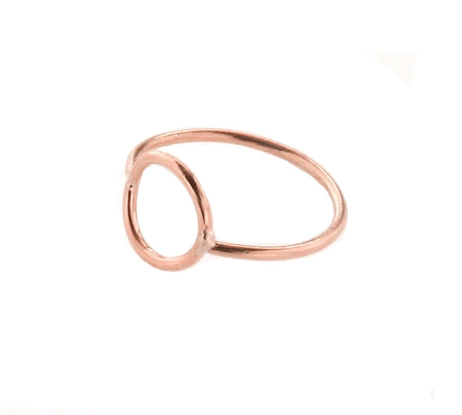 Solid 14kt Rose Gold Open Circle Ring