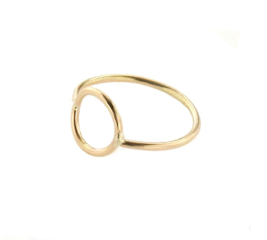 Solid 14kt Yellow Gold Open Circle Ring