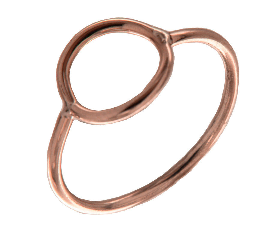 Solid 14kt Rose Gold Open Circle Ring