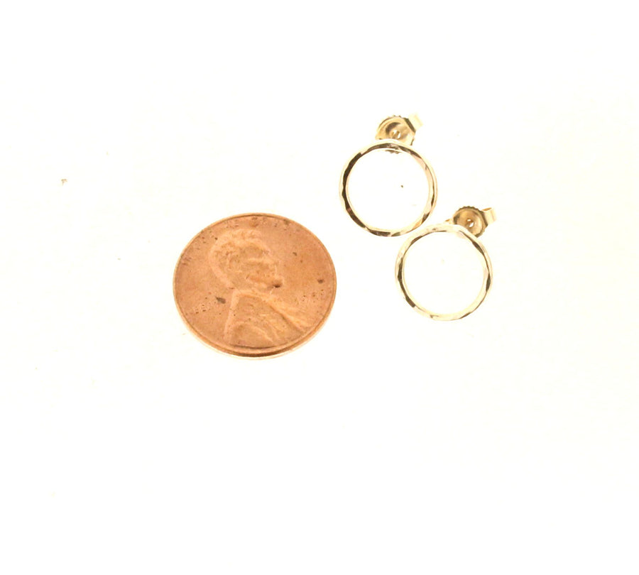 Solid 14k Gold Round Minimalist Earrings